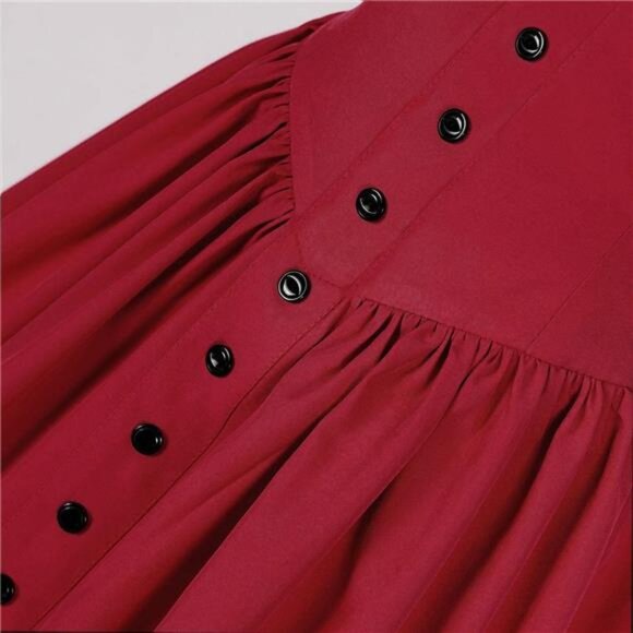 Women Skirt Medieval Renaissance Peasant Skirt Red - Picture 4 of 6